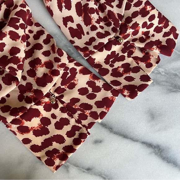 H&M Maroon and Tan Leopard Print Shift Dress - Picture 7 of 9